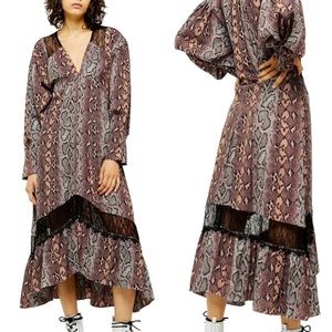 Long Sleeve Snake Print Dress